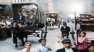 A Glimpse of New York 1910 in color [60fps, Remastered] w/sound design added