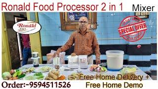 Ronald Food Processor Demo  [Mixer + Griender 2 in 1] ️ Sales & Services |Offer| No:-9594511526