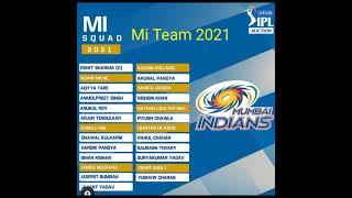 Mumbai Indians Team 2021 IPL | MI Squad 2021 IPL | IPL 2021 Mumbai Indians Team List