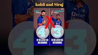 virat kohli and Mohammad Siraj rise on the icc ranking in odi match #shorts #facts #dakusong