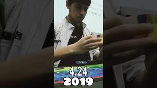 Fastest 3x3 Solve In Every Year! #shorts#viral#speedcubing#popular