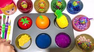 Oddly Satisfying Video l How To Make Glossy Glitter Eggs Fruit FROM Lollipop Candy Cutting ASMR