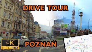 ⁴ᴷ⁶⁰  Drive Tour | Poznan, Poland | Downtown | Piątkowo | Winogrady | North (December 2022) [4K]