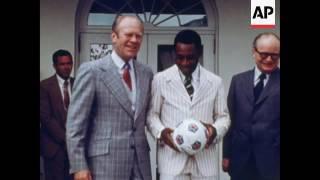 President Ford meets with New York Cosmo soccer champ Pele at White House