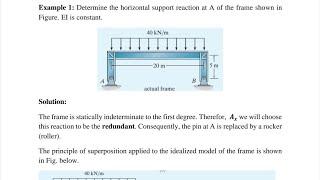 ستركجر كورس 2 force method  المثال 1