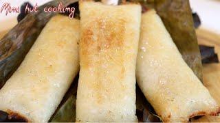 Banana in Sticky Rice, Khmer Dessert, Mini Hut Cooking