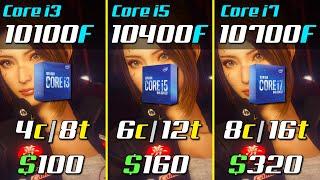 i3 10100F vs. i5 10400F vs. i7 10700F | RTX 3080 | 1440p | Gaming Test