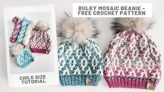 Bulky Mosaic Beanie - Free Crochet Pattern