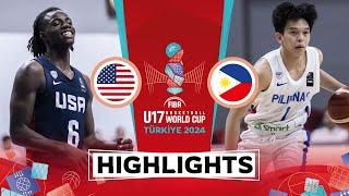 USA  vs Philippines  | Highlights | FIBA U17 Basketball World Cup 2024