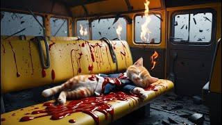 Kitten in bus accident #cat #cute #ai #catlover #catvideos #cutecat #aiimages #aicat