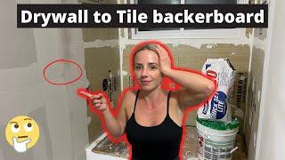 Drywall to Tile Backerboard transition