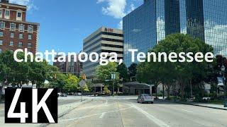 Road Tour of Chattanooga, Tennessee in 4K - I-24 and Driving in Downtown Chattanooga