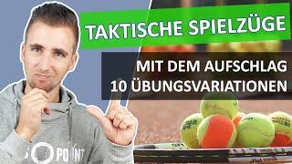 Taktiktraining Aufschlag ▶ 10 taktische Spielzüge im Tennis zum Trainieren & Anwenden