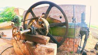 old black engine starting - working desi aata chakki & Ara machine @Amaanbhaiextra