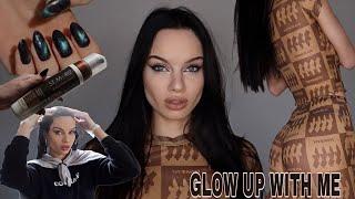 glow up with me ~ dying my hair black, self tan, nails, new clothes!!