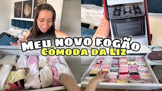 COMPREI O NOVO FOGÃO PRA MINHA NOVA CASA + MOSTREI TODA A ORGANIZAÇÃO DA CÔMODA DA LIZ!