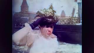 [4k, 50fps, colorized] (1898). The first tragedy ever filmed. The launch of HMS Albion.