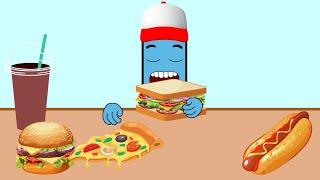 Asmr Mukbang | Asmr Eating (Burger, Sandwich, Hot Dog And Pizza) | AZD Animation