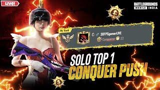 DAY - 7 BGMI SOLO CONQUEROR RANK PUSH | SOLO CONQUEROR LIVE RANK PUSH @30fpsgamer