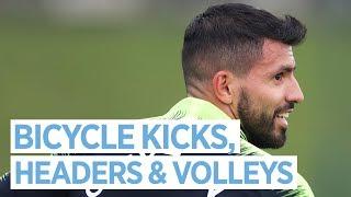 BICYCLE KICKS, HEADERS AND VOLLEYS! | MAN CITY TRAINING