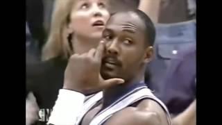 Karl Malone shuts down Chris Webber + Vlade Divac 1999 1st Rd Game 5