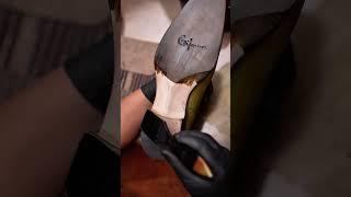 Blank to Green: Mastering the Gifennse Leather Boots Coloring Process  H #shoes #mensshoes #loafers