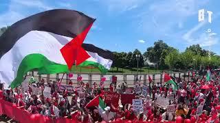 تظاهرات حامیان فلسطین مقابل کاخ سفیدهزاران نفر از حامیان فلسطین و مردم غزه مقابل کاخ سفید تظاهرات