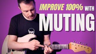 MUTING strings technique // guitar lesson - tutorial