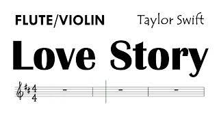 Love Story Flute Violin Sheet Music Backing Track Partitura Taylor Swift