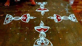 Navaratri rangoli kolamDiwali kolam 202311X3x3 vilakku kolam bigFestival mugguluCreative rangoli