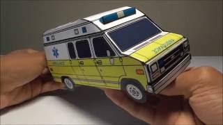 JCARWIL PAPERCRAFT 1996 Chevy G30 Ambulance (Building Paper Model Car)