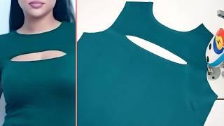 Tips for cutting and sewing a neck design in the best and easiest way | Amazing sewing hacks love