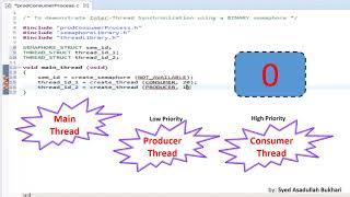 Thread (Task) synchronization in RTOS using producer consumer example