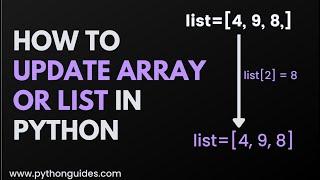 How to Update Array in Python | Update Python List | Python List Beginner Tutorial