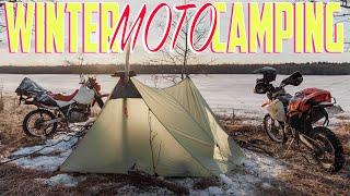 KTM 500 + XR650 Winter Moto Camping!