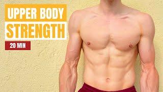 20 MIN BRUTAL UPPER BODY STRENGTH + ABS/CORE - HIIT HOME WORKOUT (No Equipment, Hard) | FitBennity