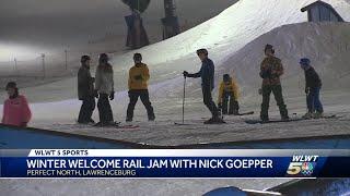 Olympic medalist Nick Goepper inspires young skiers at Perfect North Slopes