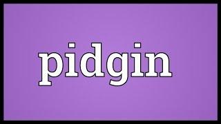 Pidgin Meaning