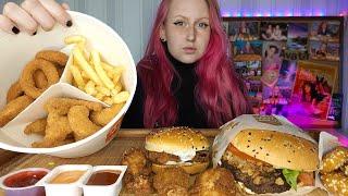 Мукбанг | Бургеры, крылышки и снеки бургер кинг |Mukbang