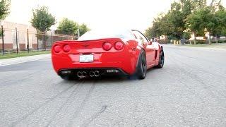 Corvette GS with BB new exhaust (Burnout, donuts and Launch control) 1080p