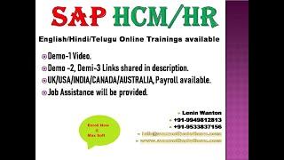 SAP HCM Online Training by Lenin Wanton / sap hr training by max soft solutions  +91-9949812813