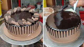 Chocolate Cake Design Idea | Oreo Biscuit Cake Decoration | Simple And Easy 1 kg Cake Design