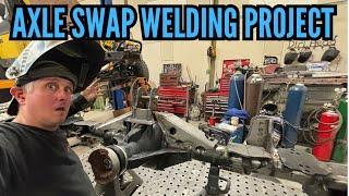 Jeep Rubicon axles modified to fit.  Mig and Tig welding basics.