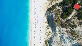 Best Beaches  Egremni & Gialos Beach, Lefkada Greece  Deep House Drone 4K Footage