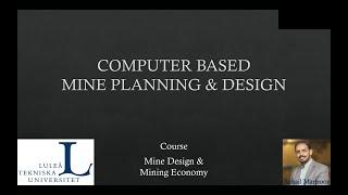 Computer based Mine Planning (with subtitles)