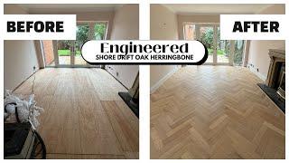 Full Installation - Shore Drift Oak Herringbone Engineered Wood Flooring (with Stairs)