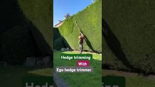 Hedge trimming with a Ego hedge trimmer #gardeningtools #batterypowered #hedgetrimmer #conifer