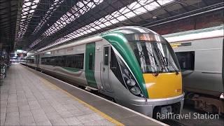 IE Irish Rail 22000 Class InterCity Railcar Departure from Dublin Connolly Railway Station