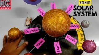 How to make 3D Solar system working model for school project/working revolving model of solar system