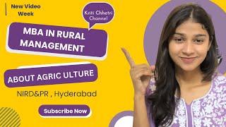 What is MBA Rural Management? NIRDPR | What To Do After B.Sc Agriculture ‍ @NIRDPRIndia